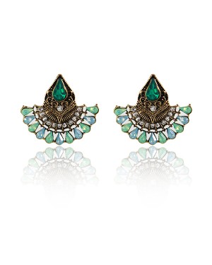 Green Stud Earrings